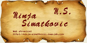 Minja Simatković vizit kartica